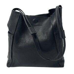 Rough and Tumble Little Kirigami Black Leather Purse Hobo Minimalist 10x10x5